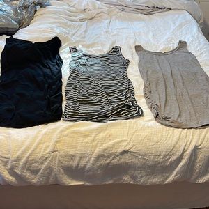 Set of 3 size large maternity tanks